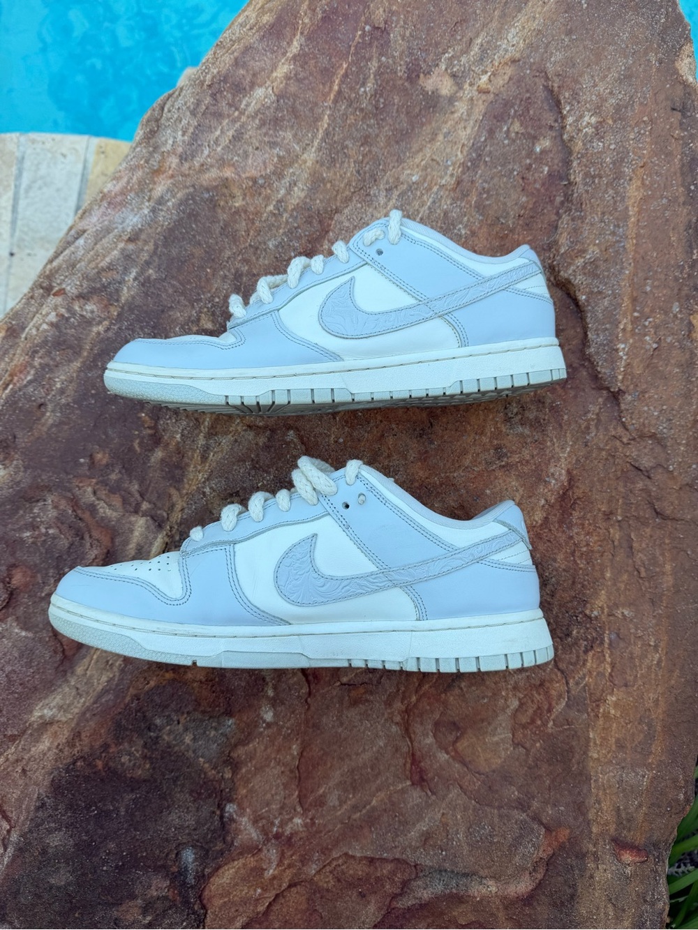 Nike Women’s Dunk Low Needlework Sail Aura Sneakers - Picture 10 of 13